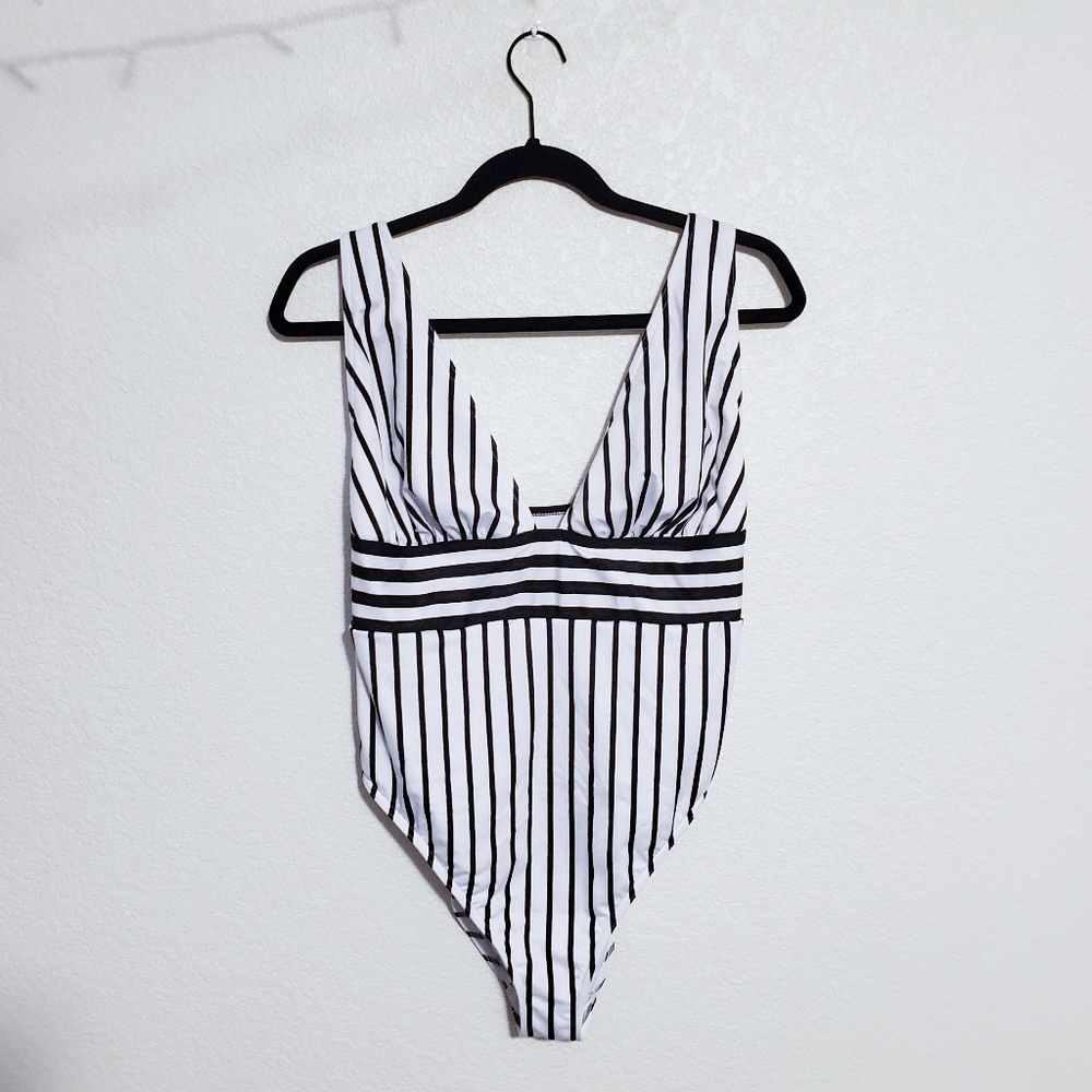Asos Swim Striped Onepeice
